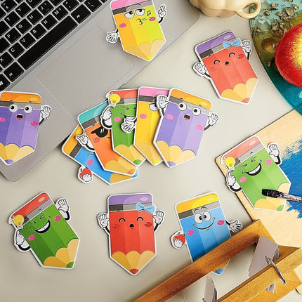 18 Pads Pencil Sticky Notes, Cute Self Sticky Notepads, Funny Sticky Adhesive Memo Pads for Scrapbooking DIY Decorative Material Collage Journaling (540 Sheets)