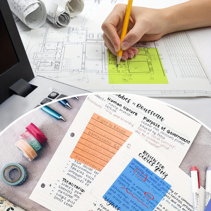 7 Pads Clear Waterproof Self Transparent Lined Sticky Notes for Office, Home, School 350 Sheets