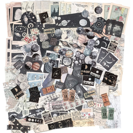 200pcs Vintage Scrapbook Supplies Pack for Junk Journal Planners DIY Paper Stickers Vintage Ephemera Pack Decoupage for Art Journaling Craft Notebooks Collage Aesthetic Gifts