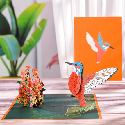 1pc Bird 3D Greeting Pop Up Card Birthday Card Happy Anniversary Card Mother's Day