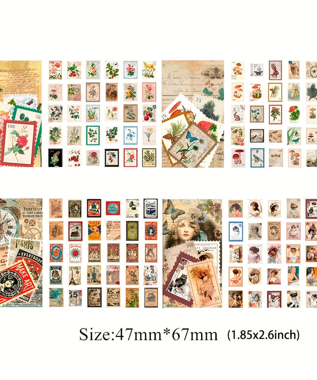 240pcs Vintage Decorative Stickers for Scrapbooking, Journaling Supplies Planners DIY Art Crafts, Journal Ephemera 4-Pack