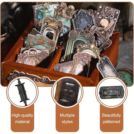 120pcs Vintage Scrapbook Stickers with Antique Labels for Scrapbooking, DIY Crafts, Journaling & Junk Journal | Retro Craft Supplies