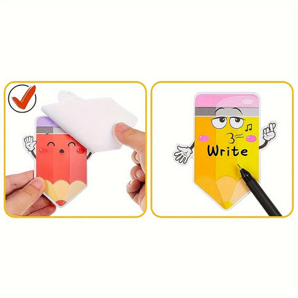 18 Pads Pencil Sticky Notes, Cute Self Sticky Notepads, Funny Sticky Adhesive Memo Pads for Scrapbooking DIY Decorative Material Collage Journaling (540 Sheets)