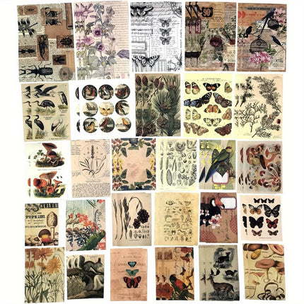 200 Pieces Vintage Ephemera Scrapbooking Supplies Pack for Journaling, Decoupage Paper Scrapbook Stickers Kit for Bullet Junk Journal Planners Collage Craft Notebooks Album