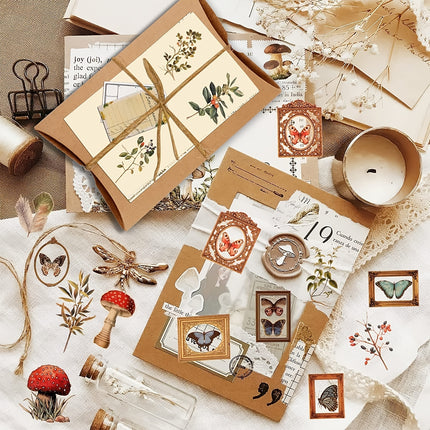 240 Pcs Waterproof Flower Stickers - PET Transparent Floral Mushroom Butterfly Fern Scrapbook Stickers for Journaling, Planners & DIY Crafts