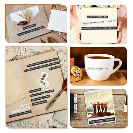 32 Sheets Quote Phrase Word Stickers for Scrapbooking Vintage Scrapbook Sentiment Stickers Junk Journal Planners DIY Card Making Collage Album Aesthetic Stickers