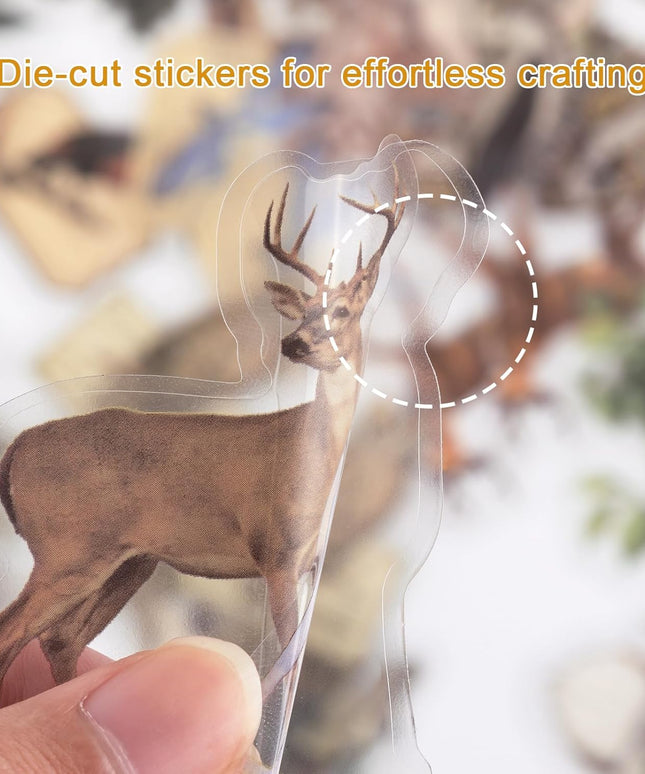 240pcs Nature Themed Transparent Stickers - Vintage Flora & Fauna Decals for Scrapbooking, Journaling, Photo Albums (2-7cm/0.8-2.8in)