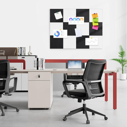 12 Pack Cork Bulletin Board for Wall - 48"x36" Sound Absorbing Felt Tiles with Removable Adhesive Tabs for Home Office Kitchen