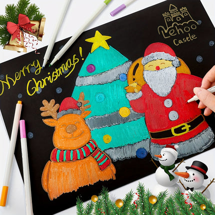 12pcs Fine Point Metallic Marker Pens for Black Paper, Rock Painting, Ceramics & DIY Crafts - Acid-Free Quick Dry