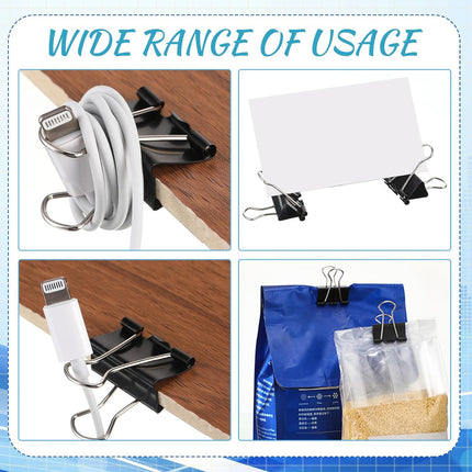 200pcs Extra Large 2 Inch Binder Clips Bulk - Jumbo Metal Black Paper Clamps for Office Supplies, Teachers, Students, Business