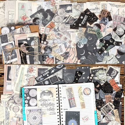 200pcs Vintage Scrapbook Supplies Pack for Junk Journal Planners DIY Paper Stickers Vintage Ephemera Pack Decoupage for Art Journaling Craft Notebooks Collage Aesthetic Gifts