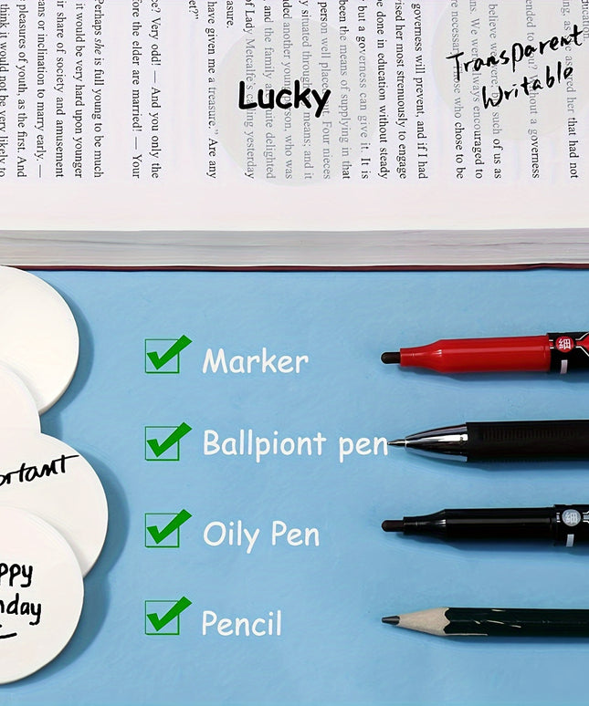 700pcs Morandi Round Clear Transparent Sticky Notes Sticky Tabs Translucent Book Markers Page Flags Stickers for Office