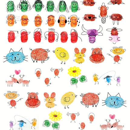 15-Color Washable Ink Pads for Kids | Non-Toxic Stamp Pads for Finger Painting & Art Crafts