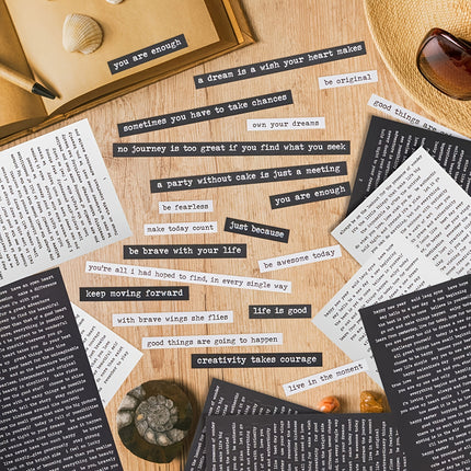 32 Sheets Quote Phrase Word Stickers for Scrapbooking Vintage Scrapbook Sentiment Stickers Junk Journal Planners DIY Card Making Collage Album Aesthetic Stickers