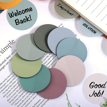 700pcs Morandi Round Clear Transparent Sticky Notes Sticky Tabs Translucent Book Markers Page Flags Stickers for Office