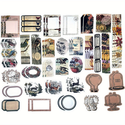 200 Pieces Vintage Ephemera Scrapbooking Supplies Pack for Journaling, Decoupage Paper Scrapbook Stickers Kit for Bullet Junk Journal Planners Collage Craft Notebooks Album