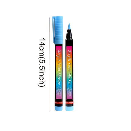 30-Piece Soft Brush Tip Acrylic Paint Marker Pens Set | Waterproof Art Markers for Rock Painting, Fabric, Wood, Glass & Canvas Crafts