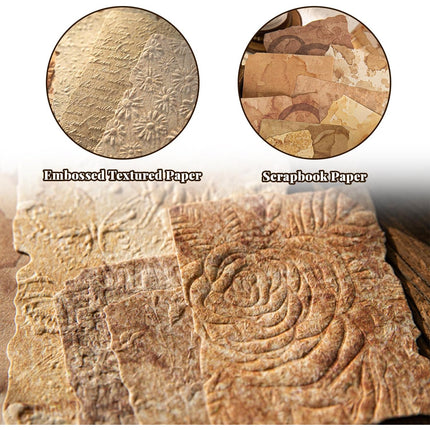 168-Piece Scrapbook Supplies Kit with Textured & Rice Paper | Vintage Craft Paper for Junk Journals, Decoupage, Card Making & Mixed Media Collage