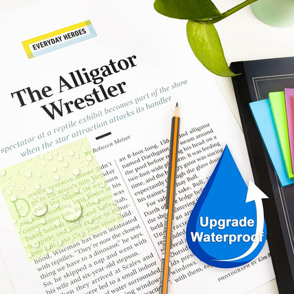 500 Sheets Waterproof Transparent Sticky Notes - 10 Pads Translucent Color Memo Pad for Office, School & Home