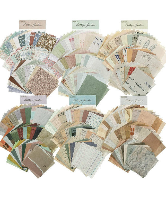 360 Sheets Vintage Scrapbook Paper - 6 Sets Aesthetic Retro Decorative Paper for DIY Journaling, Scrapbooking, Travel Journal (2.4x2.4in/6.1x6.1cm, 2.4x4.3in/6.1x10.9cm, 2.13x3.54in/5.4x9.0cm)