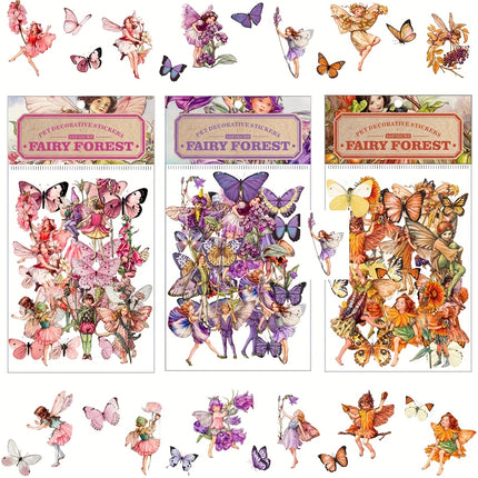150/300 Pcs Vintage Fairy Stickers - Transparent Flower Fairy Stickers for Journaling, Scrapbooking & Phone Case Decoration