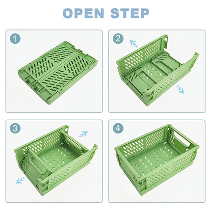 5 Pcs Collapsible Mini Storage Baskets - Stackable Plastic Desk Organizers for Home, Kitchen, Office & Bathroom