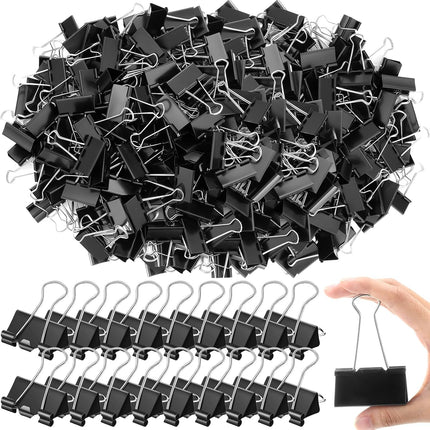 200pcs Extra Large 2 Inch Binder Clips Bulk - Jumbo Metal Black Paper Clamps for Office Supplies, Teachers, Students, Business