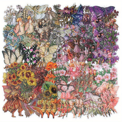 180-Piece Transparent Flower Fairy Butterfly Sticker Set for Journaling, Scrapbooking & DIY Crafts | Vintage Decorative Stickers for Planners, Cards & Albums
