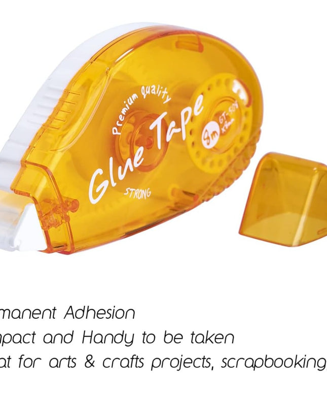 12 Pack Double Sided Tape Roller - Permanent Adhesive Scrapbooking Tape Dispenser for Crafts, Arts Projects