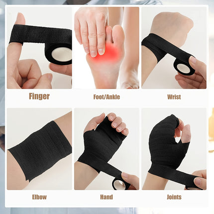 48pcs Self Adhesive Bandage Wrap - Breathable Cohesive Tape for Tattoo Grips & Sports Injury Support