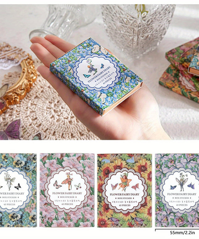 180-Piece Transparent Flower Fairy Butterfly Sticker Set for Journaling, Scrapbooking & DIY Crafts | Vintage Decorative Stickers for Planners, Cards & Albums