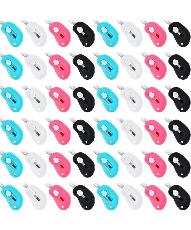 48Pcs Cute Mini Box Cutter Utility Knife Retractable Portable Utility Pocket Knife Opener Letter Openers for Back to School Supplies Students Office School Class Stationery DIY Crafts