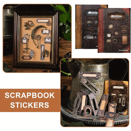 120pcs Vintage Scrapbook Stickers with Antique Labels for Scrapbooking, DIY Crafts, Journaling & Junk Journal | Retro Craft Supplies