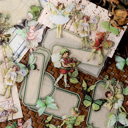 150/300 Pcs Vintage Fairy Stickers - Transparent Flower Fairy Stickers for Journaling, Scrapbooking & Phone Case Decoration