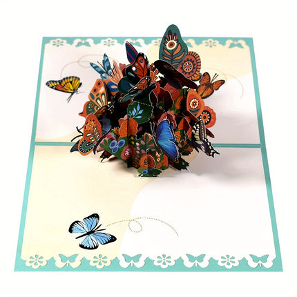 1pc Butterfly 3D Pop Up Greeting Card with Envelope for Women Wife Girl Daughter Girlfriend Wedding Mothers Day