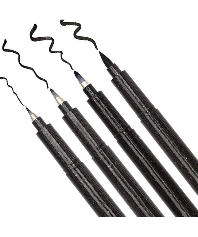 4pcs Metallic Brush Tip Marker Pens Set - Fast-Drying Gel Ink, No Smudge Calligraphy Pens for Art & Craft