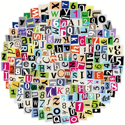 200Pcs Waterproof Alphabet Stickers  A-Z Letters 0-9 Numbers for Scrapbooking Notebook Classroom Decor Door Mailbox Water Bottle Laptop DIY Craft Projects Durable Adhesive