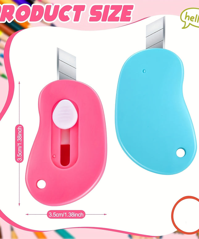 48Pcs Cute Mini Box Cutter Utility Knife Retractable Portable Utility Pocket Knife Opener Letter Openers for Back to School Supplies Students Office School Class Stationery DIY Crafts