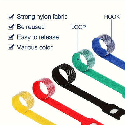 120 Pcs Reusable Hook and Loop Cable Ties - Adjustable Cord Organizer Straps for Wire Management, Computer, TV & Electronics
