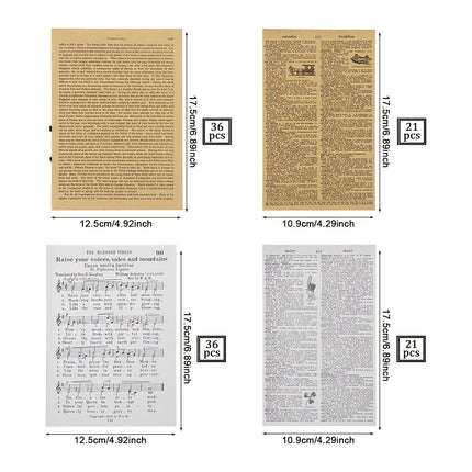 114pcs Junk Journal Pages Vintage Pack Kraft Paper, Junk Journal Vintage Paper for Scrapbooking
