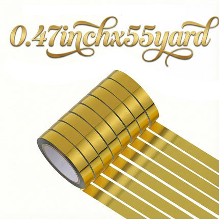 Gold Metallic Mirror Tape - 8 Rolls Reflective Adhesive for Wall Decor, Gift Wrapping & DIY Crafts 55 Yard