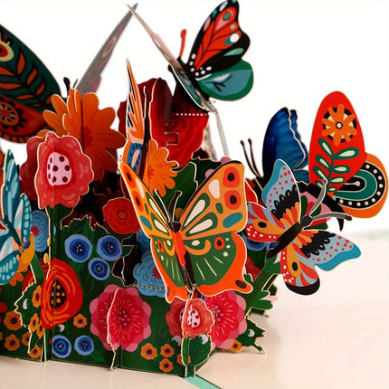 1pc Butterfly 3D Pop Up Greeting Card with Envelope for Women Wife Girl Daughter Girlfriend Wedding Mothers Day