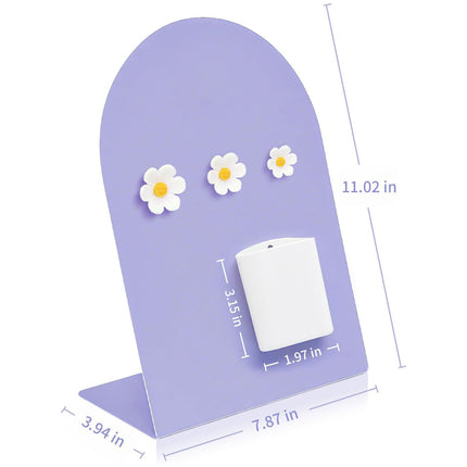 3pcs Magnetic Memo Board with Stand, 8x11 Inch Metal Bulletin Board with Magnetic Pen Holder & Flower Pins for Home Office Desk