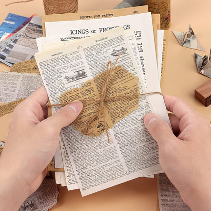 114pcs Junk Journal Pages Vintage Pack Kraft Paper, Junk Journal Vintage Paper for Scrapbooking