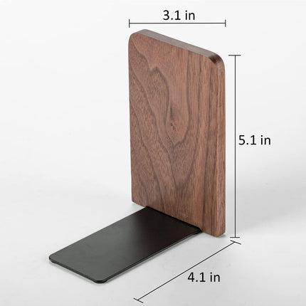 6-Pack Solid Wood Bookends - Non-Slip Heavy Duty Book End Supports for Shelves, Perfect for Organizing Books, Movies, and Collectibles at Home