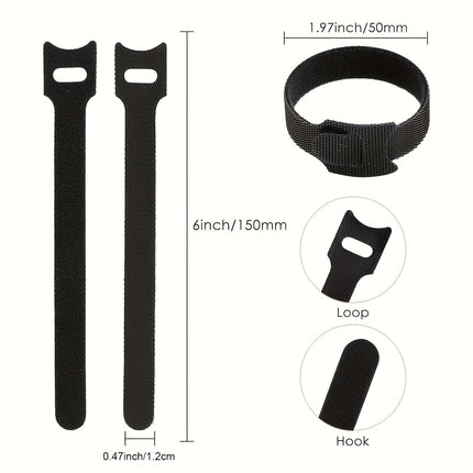 120 Pcs Reusable Hook and Loop Cable Ties - Adjustable Cord Organizer Straps for Wire Management, Computer, TV & Electronics
