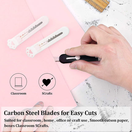 36 Pcs Cute Cat Paw Box Cutter Set - Retractable Utility Knives & Envelope Openers for Office, Home & DIY Craft Supplies