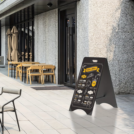 Double Sided A-Frame Chalkboard Sign Large 16x32 Inch - Foldable Outdoor Indoor Blackboard Menu Display for Restaurant, Wedding, Business, Heavy Duty Sidewalk Signs