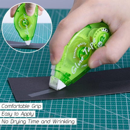 12 Pack Double Sided Tape Roller - Permanent Adhesive Scrapbooking Tape Dispenser for Crafts, Arts Projects