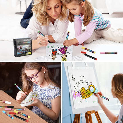 30-Piece Soft Brush Tip Acrylic Paint Marker Pens Set | Waterproof Art Markers for Rock Painting, Fabric, Wood, Glass & Canvas Crafts